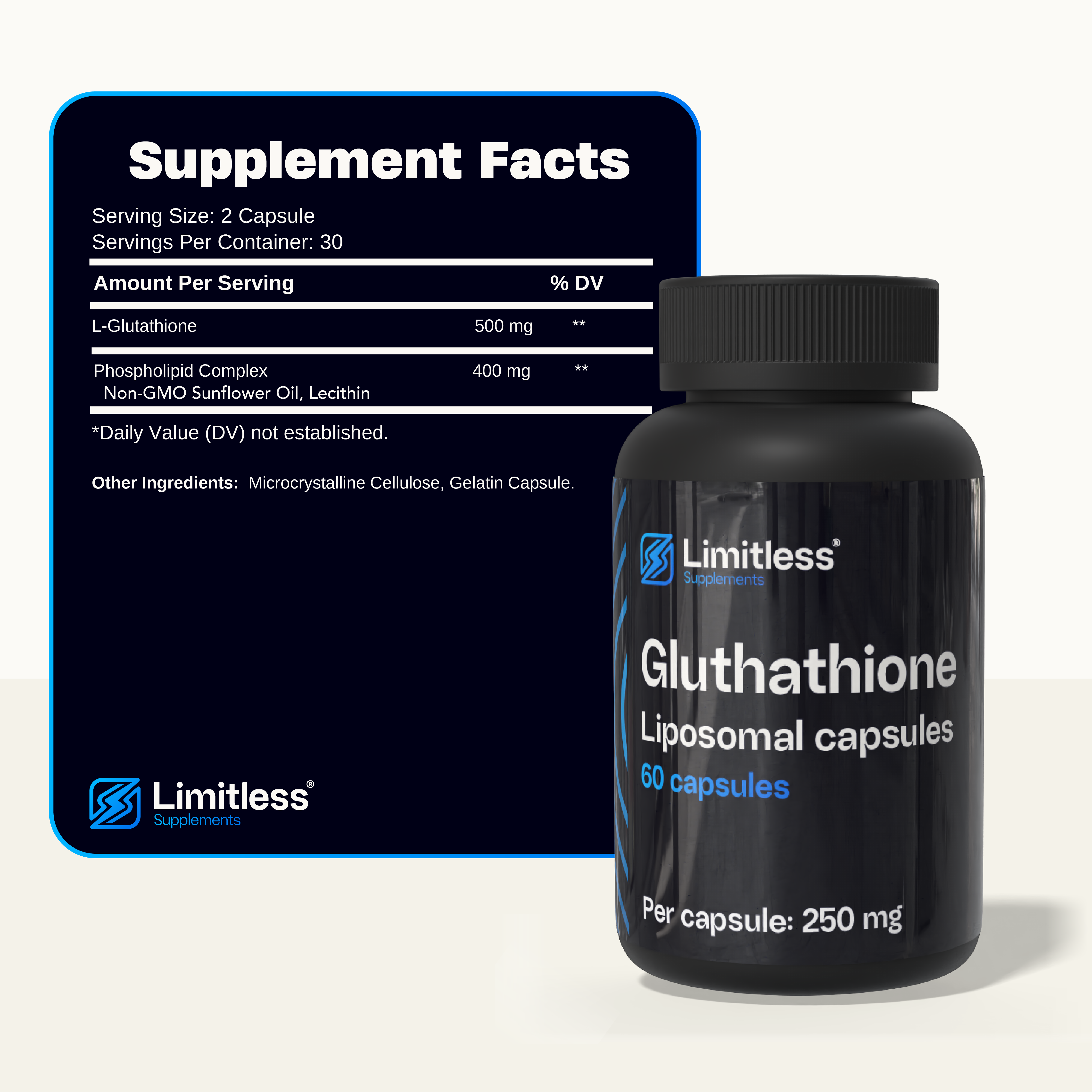 Glutathione (liposomal) 250 mg – 60 Capsules