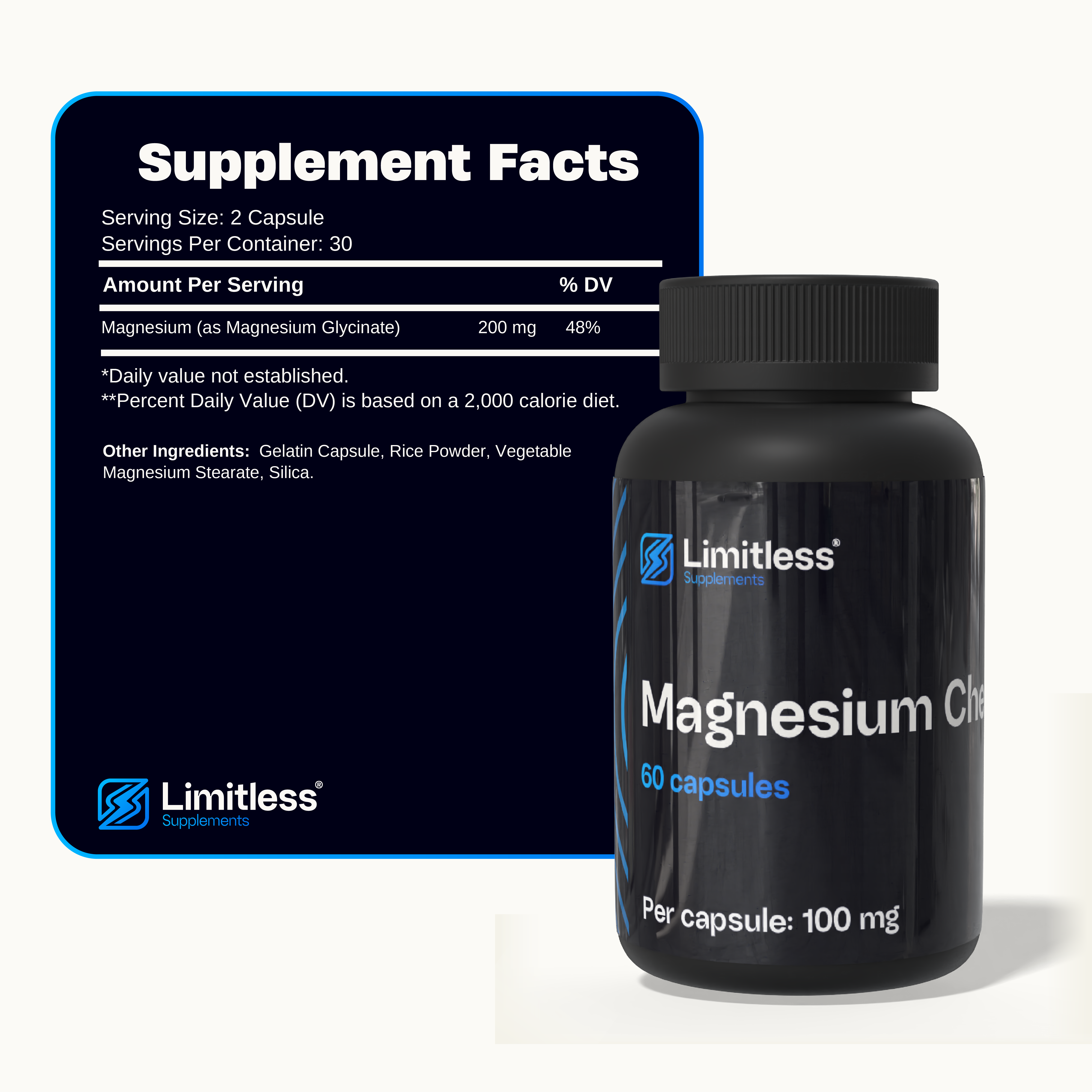 Magnesium Chelate 100 mg – 60 Capsules