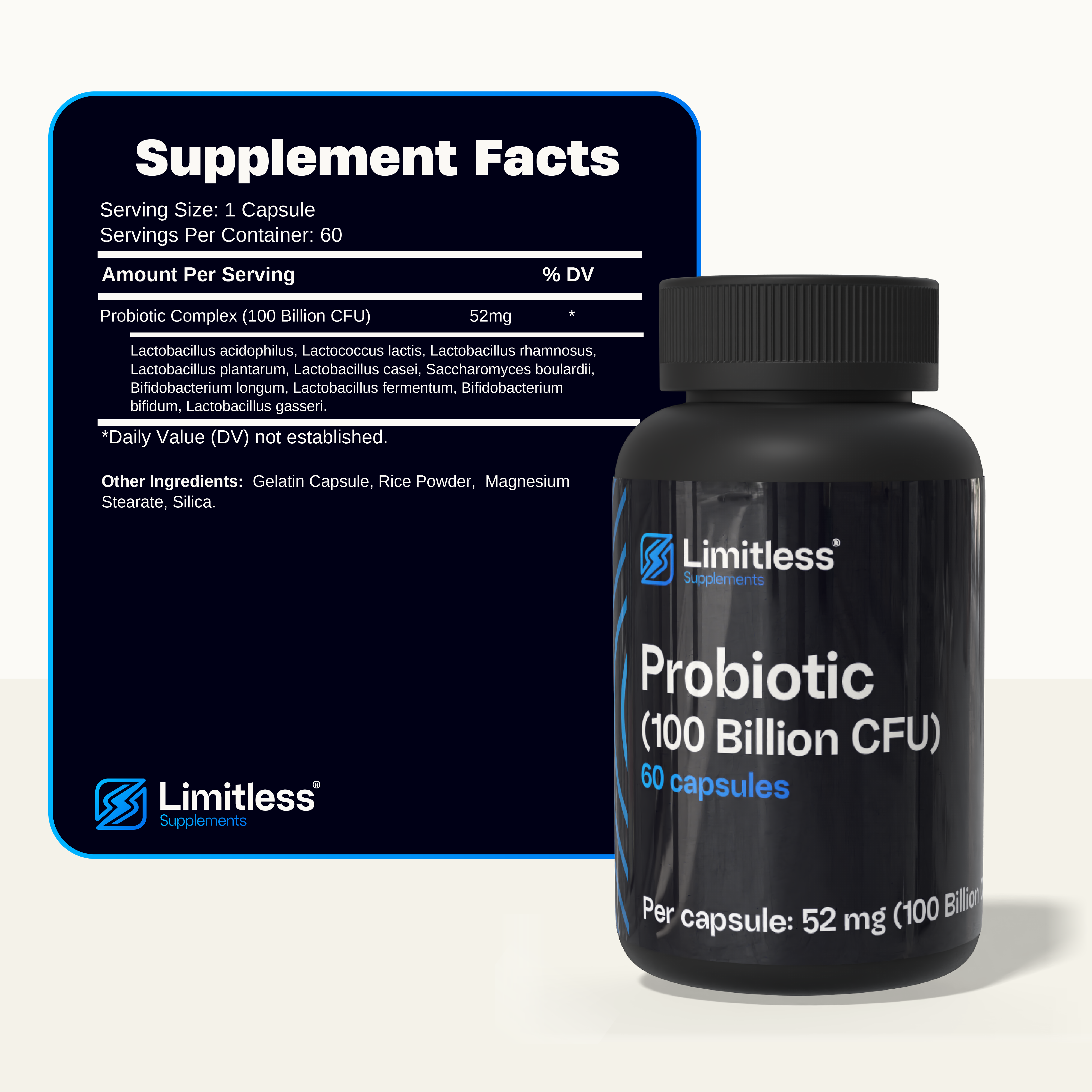 Probiotic (100 Billion CFU) 52 mg – 60 Capsules