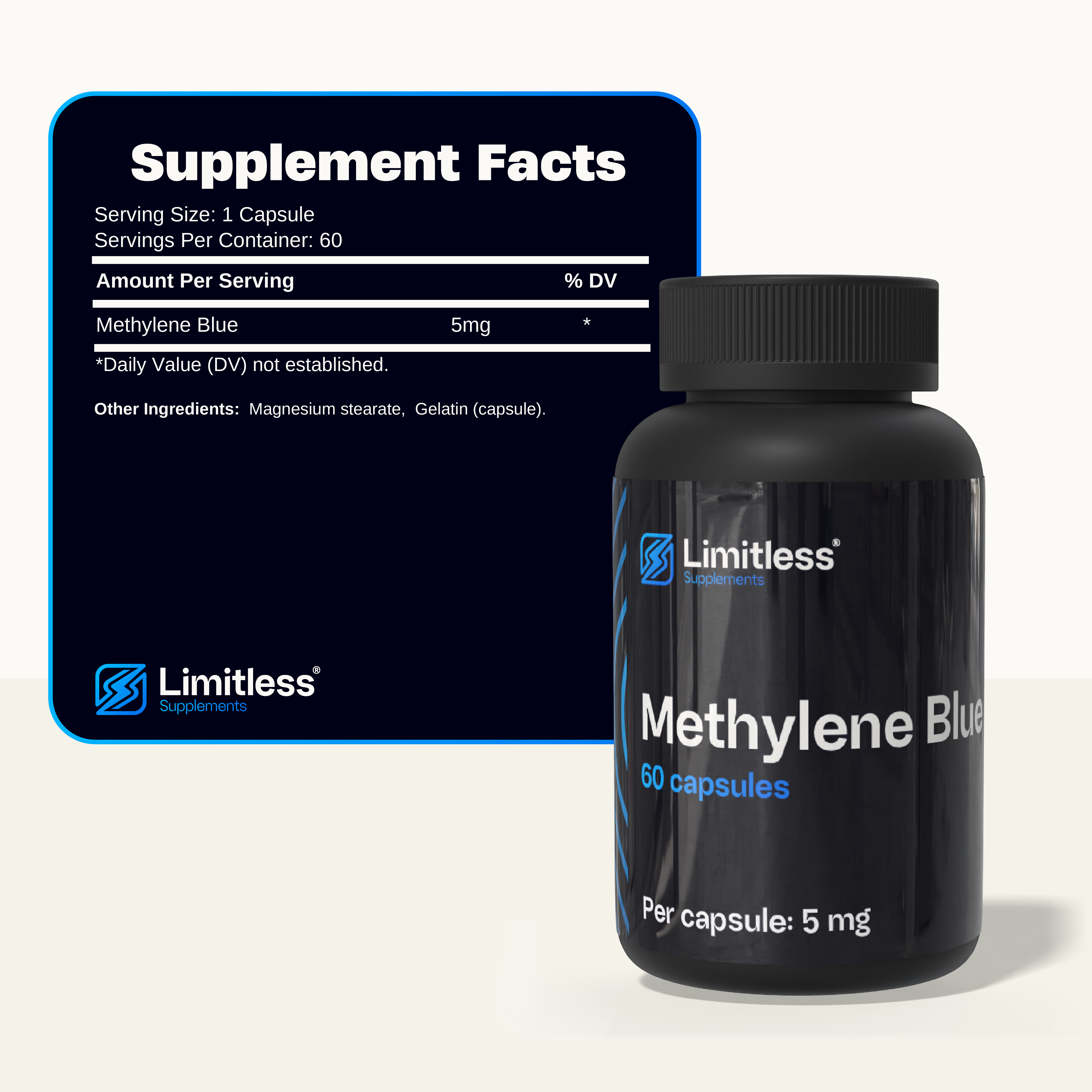 Methylene Blue 5 mg – 60 capsules