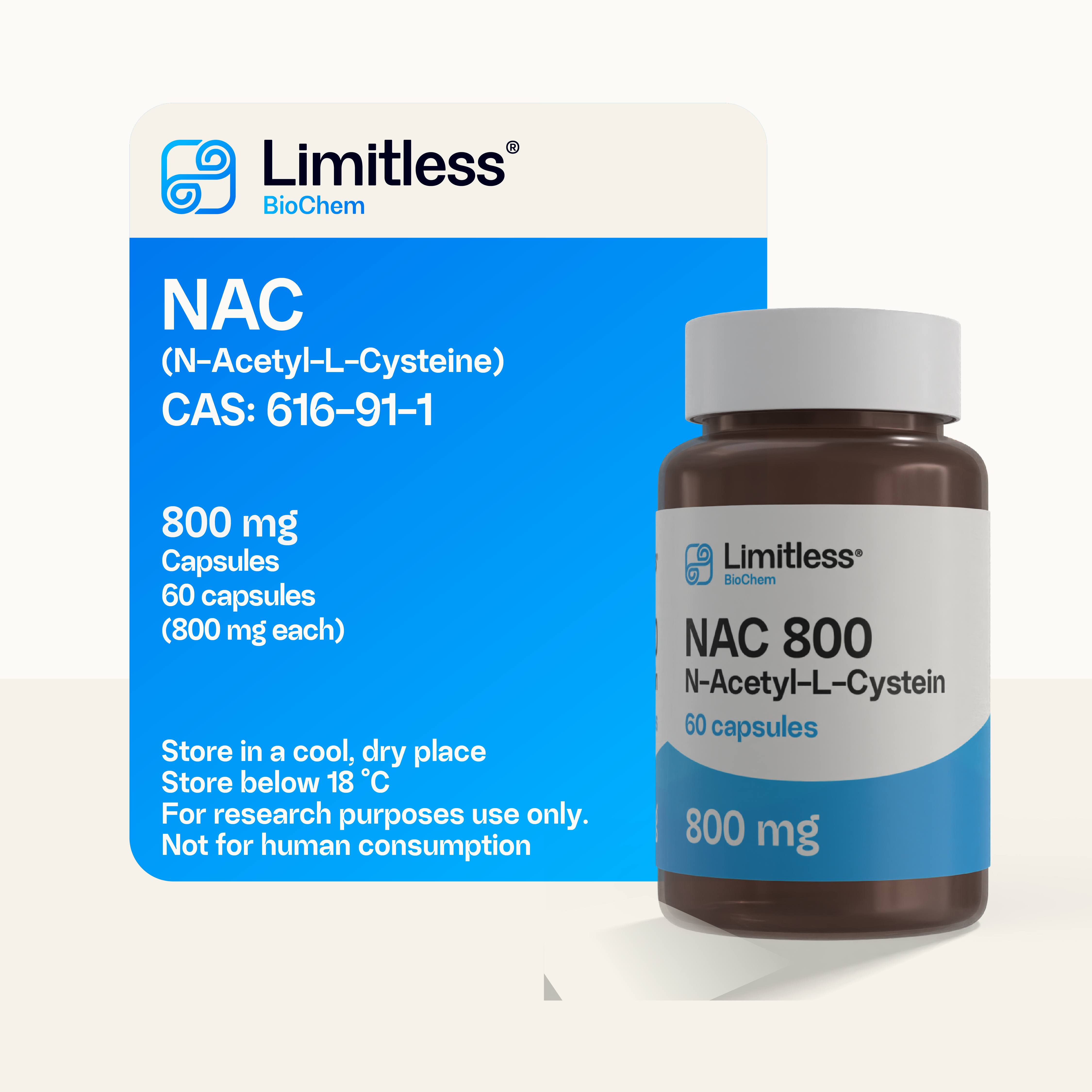 NAC - N-Acetyl-L-Cysteine 800 mg 60 Capsules (preorder)